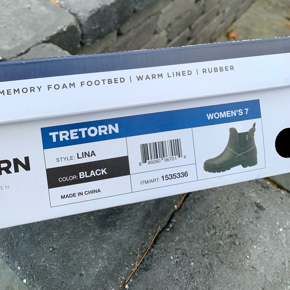 New in Box TRETORN LINA Faux Fur Lined Short Black Rain Boots,7 M Womens - Picture 5 of 15